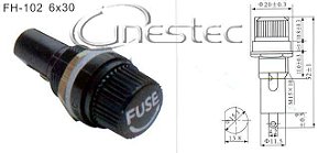 PORTA FUSIVEL COM ROSCA  PAINEL GRANDE 6X30 CHANFRADO 2 LADOS - 11050 / F