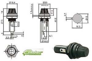 PORTA FUSIVEL MG COM ROSCA / PAINEL GRANDE - 6X30 - 11050F
