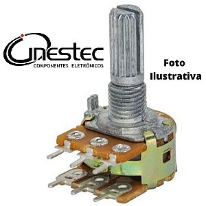 POTENCIOMETRO ROTATIVO 500K 3 + 3 TERMINAIS 16mm L20/CI  WH148-2