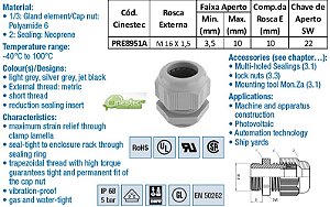 PRENSA CABO -TEC EM PA 6 M16 CORPO CURTO - COM INSERTO DE VEDACAO