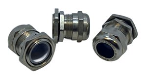 PRENSA CABO METAL C/ CONTRA PORCA NIQ. M25 x 1,5mm KIT 3PÇS