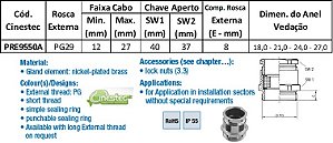 PRENSA CABO NIQUEL COM CONTRA PORCA PG29 ROSCA CURTA