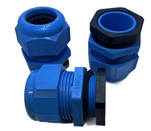 PRENSA CABO PA6 AZUL M40 x 1,5" - aperto 22 a 32mm KIT 3PÇS