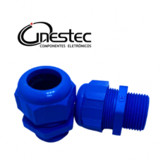 PRENSA CABO PA6 AZUL Rosca ext. NPT 1" - Faixa de aperto 14 a 21mm - Rosca 32mm