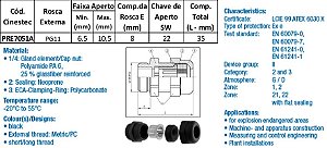 PRENSA CABO WADE-TEC EXEE ATEX PA6 PG 11 - ROSCA CURTA - PR