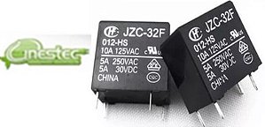 RELE JZC-32F 5A / 3A 250VAC - PLACA AR CONDICIONADO SPLIT