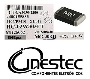 Resistor Smd 0402 -  30k 1/16w 1% - 5953 Unidades
