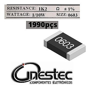 Resistor Smd 0603 - 1k2 1% 1/10w - 1990 Unidades
