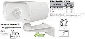 SENSOR PRESENCA EXTERNO MPX-40F, BRANCO COM FOTOCELULA