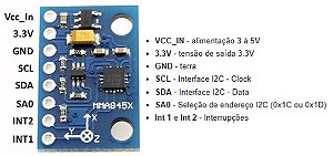 SHIELD MODULO ACELEROMETRO 3 EIXOS MMA8452Q
