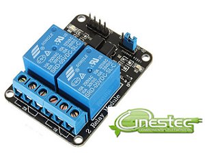 SHIELD MODULO ARDUINO 2 RELES DE 5V x 10A 250V COM FOTOACOPLADOR