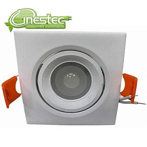 SPOT QUADRADO MOVEL LED - 3W - 6000K - BRANCO FRIO
