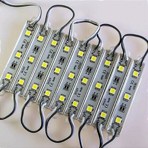 STRIP LED - MODULO / BARRA DE 3 LEDS - BRANCO FRIO - 12V
