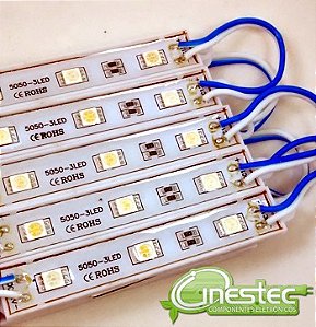 STRIP LED - MODULO / BARRA DE 3 LEDS 5050 / 5730 - AZUL - 0,72W