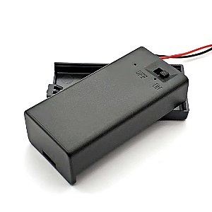 SUPORTE / CAIXA PARA BATERIA 9V COM CHAVE LIGA/DESLIGA