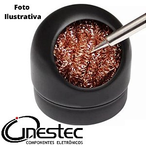 SUPORTE COM ESPONJA METALICA DE LIMPEZA PARA FERRO DE SOLDA