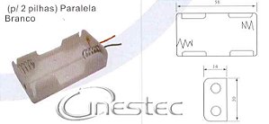 SUPORTE DE PILHA  2 PEQUENA  AA CANOA BRANCO