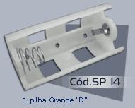 SUPORTE DE PILHA SP14 (1 PILHA GRANDE) PRETO