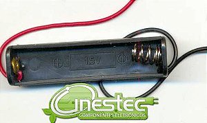 SUPORTE DE PILHAS  1 PALITO AAA COM FIOS