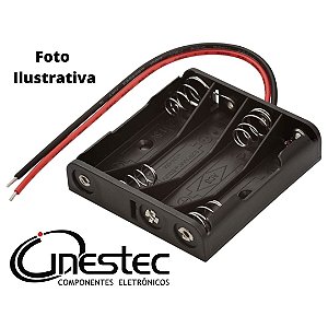 SUPORTE DE PILHAS - 4 PALITO AAA PARALELO