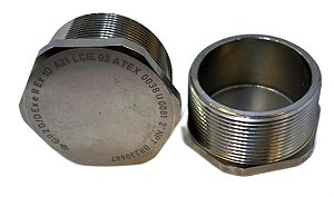 TAMPAO / BUJÃO HEX. LATÃO NIQUEL NPT 2"