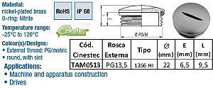 TAMPAO REDONDO LATAO NIQ PG13,5 - COM O-RING