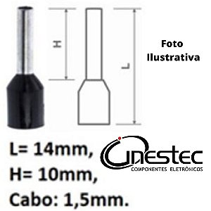 TERMINAL / PINO PRE ISOLOLADO TUBO ILHOS PR CADA 10PCS E-1508 1 mm