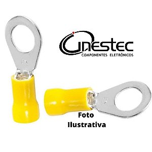 TERMINAL OLHAL ISOLADO AMARELO CABO 4 A 6mm / FURO 5,5mm - RV5,5-6