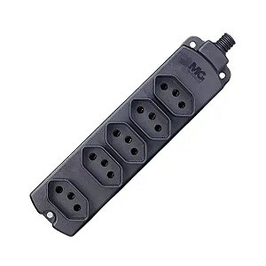 TOMADA MULTIPLA 10A - 2P T - 5 TOMADAS - PRETO TMU5-310