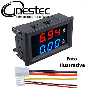 VOLTIMETRO / AMPERIMETRO DC 100V x 10A  (De 4V a 30V)