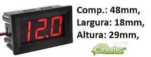 VOLTIMETRO DC 4,5V A 30V - 0,56 POLEGADA - VERMELHO
