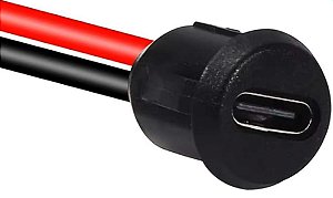 JACK CONECTOR USB-C FEMEA C/ RABICHO P/ ALIMENTAÇÃO