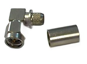 CONECTOR SMA MACHO 90o 50R PARA CRIMPAR CABO RG59