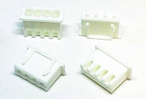 CONECTOR ALOJAMENTO/FEMEA JST 2,54MM 4 PINOS 180 graus I-DS1069-SCW04