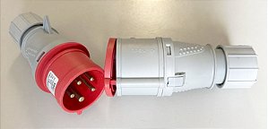 EMENDA ELETRICA INDUSTRIAL (PLUG E TOMADA) 3P+E 32A, 5P, 6H, 480V