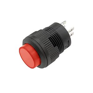 CHAVE PUSH BOTON GRANDE SEM TRAVA COM NEON VERMELHO R16-503BD
