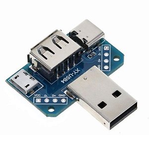 ADAPTADOR USB 4x1 PARA USB TIPO C, MICRO USB, USB FEMEA e DIP - XY-USB4