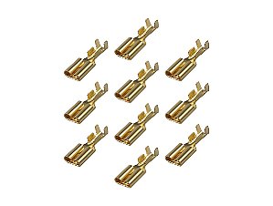 TERMINAL FASTON FEMEA 6,3MM C/ TRAVA FIO 2  A 6,0MM KIT C/ 10PÇS