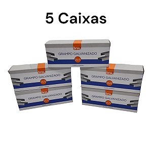 5 Caixas De Grampo Grampeador Galvanizado 26/6