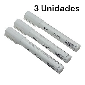 GIZ LIQUIDO BRANCO COM PONTA REDONDA 6mm 3 UNIDADES