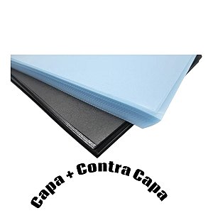 KIT 200 Un Capa Encadernação A4 ( 100 Preta + 100 Cristal Line )