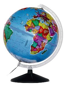 Globo Terrestre Prisma Político Iluminado 30cm - Abajur