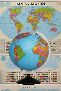 Globo Terrestre Studio 30cm + Mapa Mundi Planisférico