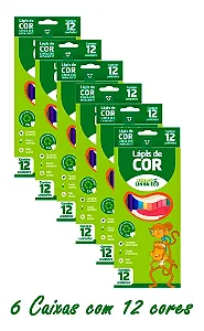 Kit 6 Caixas Lápis De Coe Eco Escolar Leo&leo 12 Cores Sextavado