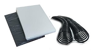 Kit 200 CAPAS A4 (100 PRETAS + 100 CRISTAL ) ESPIRAIS ( 100 - 9mm + 100 - 12 mm PRETAS )