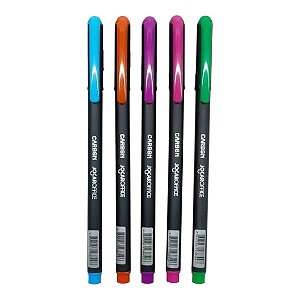 Caneta Esferografica Carbon 0,7mm Jogo C/05 Cores Jocar Cor Da Tinta Colorida