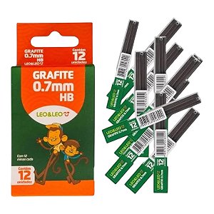Grafite Hb Para Lapiseira 0.7 Caixa Com 12 Tubos C/12 Minas Grafite