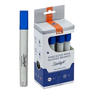 Pincel Quadro Branco Dashligth Recarregavel Azul Cx.c/12