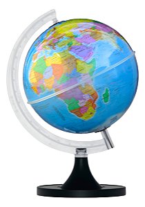 Globo Terrestre Para Estudo Libreria Gênio Político 21cm Azul-celeste Preto