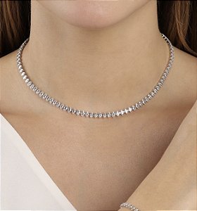 Colar Riviera Navete Ródio